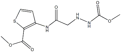 methyl 2-(2-{[2-(methoxycarbonyl)-3-thienyl]amino}-2-oxoethyl)hydrazinecarboxylate Struktur