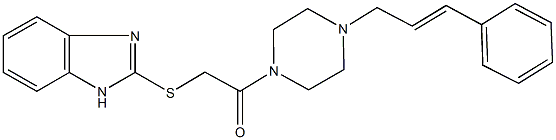 1H-benzimidazol-2-yl 2-(4-cinnamyl-1-piperazinyl)-2-oxoethyl sulfide Struktur