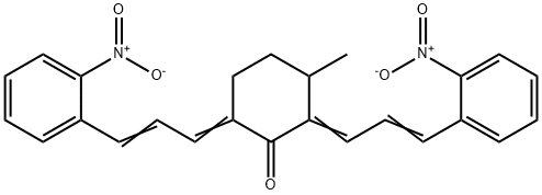 2,6-bis(3-{2-nitrophenyl}-2-propenylidene)-3-methylcyclohexanone Struktur