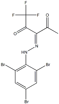 1,1,1-trifluoro-2,3,4-pentanetrione 3-[(2,4,6-tribromophenyl)hydrazone] Struktur