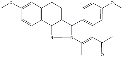 4-[7-methoxy-3-(4-methoxyphenyl)-3,3a,4,5-tetrahydro-2H-benzo[g]indazol-2-yl]-3-penten-2-one Struktur