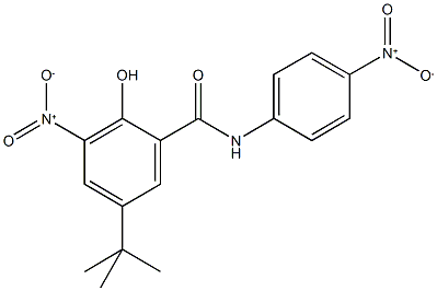 5-tert-butyl-2-hydroxy-3-nitro-N-{4-nitrophenyl}benzamide Struktur