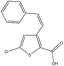 5-chloro-3-(2-phenylvinyl)-2-thiophenecarboxylic acid Struktur