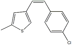 4-[2-(4-chlorophenyl)vinyl]-2-methylthiophene Struktur