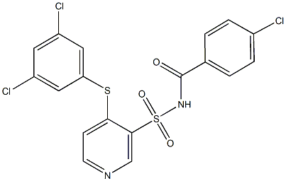 N-(4-chlorobenzoyl)-4-[(3,5-dichlorophenyl)sulfanyl]-3-pyridinesulfonamide Struktur