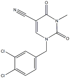 1-(3,4-dichlorobenzyl)-3-methyl-2,4-dioxo-1,2,3,4-tetrahydro-5-pyrimidinecarbonitrile Struktur