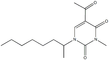 5-acetyl-3-methyl-1-(1-methylheptyl)-2,4(1H,3H)-pyrimidinedione Struktur