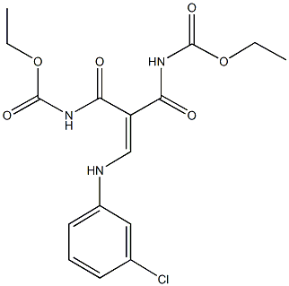 ethyl 3-(3-chloroanilino)-2-{[(ethoxycarbonyl)amino]carbonyl}acryloylcarbamate Struktur