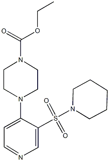 ethyl 4-[3-(1-piperidinylsulfonyl)-4-pyridinyl]-1-piperazinecarboxylate Struktur