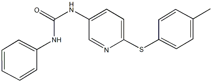 N-{6-[(4-methylphenyl)sulfanyl]-3-pyridinyl}-N'-phenylurea Struktur