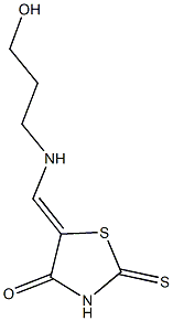 5-{[(3-hydroxypropyl)amino]methylene}-2-thioxo-1,3-thiazolidin-4-one Struktur