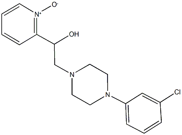 2-[4-(3-chlorophenyl)-1-piperazinyl]-1-(1-oxido-2-pyridinyl)ethanol Struktur