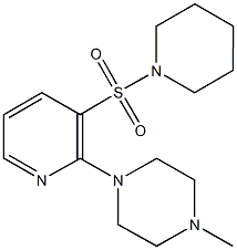 1-methyl-4-[3-(1-piperidinylsulfonyl)-2-pyridinyl]piperazine Struktur