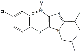 5-chloro-2-({4-nitro-1-isobutyl-2-isopropyl-1H-imidazol-5-yl}sulfanyl)pyridine Struktur