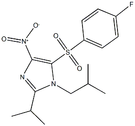 5-[(4-fluorophenyl)sulfonyl]-4-nitro-1-isobutyl-2-isopropyl-1H-imidazole Struktur