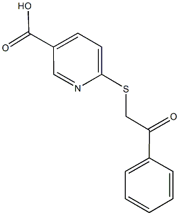 6-[(2-oxo-2-phenylethyl)sulfanyl]nicotinic acid Struktur