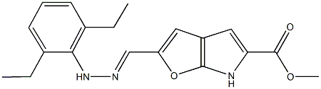 methyl 2-[2-(2,6-diethylphenyl)carbohydrazonoyl]-6H-furo[2,3-b]pyrrole-5-carboxylate Struktur