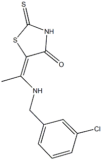 5-{1-[(3-chlorobenzyl)amino]ethylidene}-2-thioxo-1,3-thiazolidin-4-one Struktur