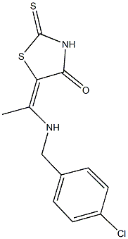 5-{1-[(4-chlorobenzyl)amino]ethylidene}-2-thioxo-1,3-thiazolidin-4-one Struktur