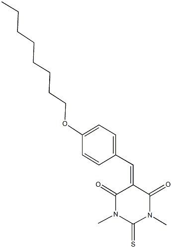 1,3-dimethyl-5-[4-(octyloxy)benzylidene]-2-thioxodihydro-4,6(1H,5H)-pyrimidinedione Struktur