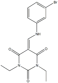 5-[(3-bromoanilino)methylene]-1,3-diethyl-2,4,6(1H,3H,5H)-pyrimidinetrione Struktur