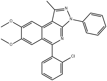 5-(2-chlorophenyl)-7,8-dimethoxy-1-methyl-3-phenyl-3H-pyrazolo[3,4-c]isoquinoline Struktur