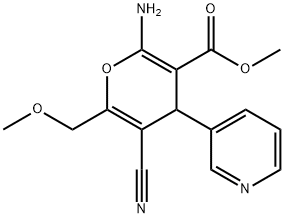 methyl 2-amino-5-cyano-6-(methoxymethyl)-4-(3-pyridinyl)-4H-pyran-3-carboxylate Struktur