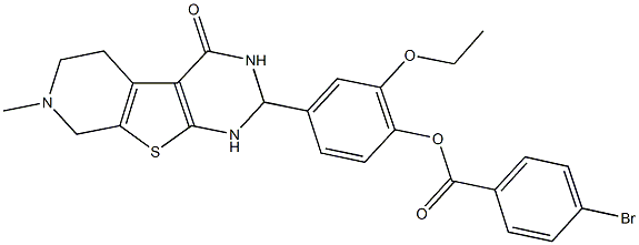 2-ethoxy-4-(7-methyl-4-oxo-1,2,3,4,5,6,7,8-octahydropyrido[4',3':4,5]thieno[2,3-d]pyrimidin-2-yl)phenyl 4-bromobenzoate Struktur