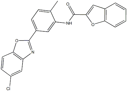 N-[5-(5-chloro-1,3-benzoxazol-2-yl)-2-methylphenyl]-1-benzofuran-2-carboxamide Struktur