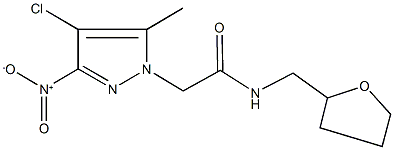 2-{4-chloro-3-nitro-5-methyl-1H-pyrazol-1-yl}-N-(tetrahydro-2-furanylmethyl)acetamide Struktur