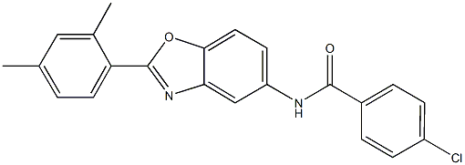 4-chloro-N-[2-(2,4-dimethylphenyl)-1,3-benzoxazol-5-yl]benzamide Struktur