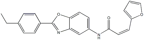 N-[2-(4-ethylphenyl)-1,3-benzoxazol-5-yl]-3-(2-furyl)acrylamide Struktur