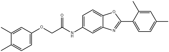 2-(3,4-dimethylphenoxy)-N-[2-(2,4-dimethylphenyl)-1,3-benzoxazol-5-yl]acetamide Struktur