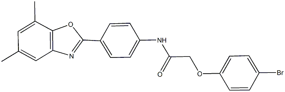 2-(4-bromophenoxy)-N-[4-(5,7-dimethyl-1,3-benzoxazol-2-yl)phenyl]acetamide Struktur