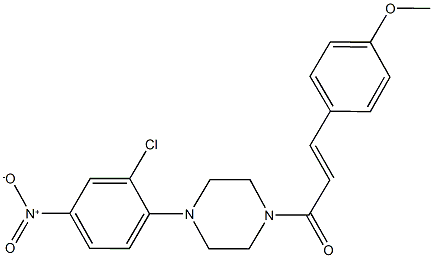 1-{2-chloro-4-nitrophenyl}-4-[3-(4-methoxyphenyl)acryloyl]piperazine Struktur