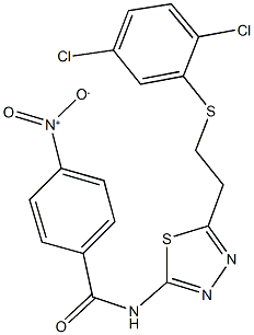 N-(5-{2-[(2,5-dichlorophenyl)sulfanyl]ethyl}-1,3,4-thiadiazol-2-yl)-4-nitrobenzamide Struktur