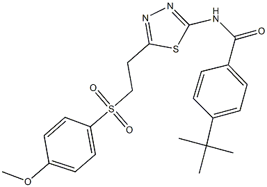 4-tert-butyl-N-(5-{2-[(4-methoxyphenyl)sulfonyl]ethyl}-1,3,4-thiadiazol-2-yl)benzamide Struktur