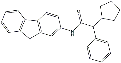 2-cyclopentyl-N-(9H-fluoren-2-yl)-2-phenylacetamide Struktur