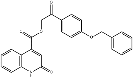 2-[4-(benzyloxy)phenyl]-2-oxoethyl 2-hydroxy-4-quinolinecarboxylate Struktur