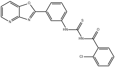 N-(2-chlorobenzoyl)-N'-(3-[1,3]oxazolo[4,5-b]pyridin-2-ylphenyl)thiourea Struktur