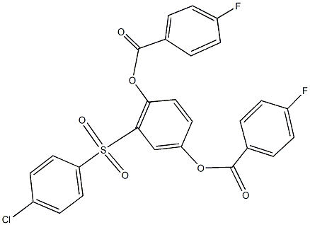 2-[(4-chlorophenyl)sulfonyl]-4-[(4-fluorobenzoyl)oxy]phenyl 4-fluorobenzoate Struktur