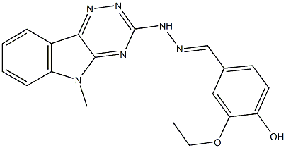 3-ethoxy-4-hydroxybenzaldehyde (5-methyl-5H-[1,2,4]triazino[5,6-b]indol-3-yl)hydrazone Struktur