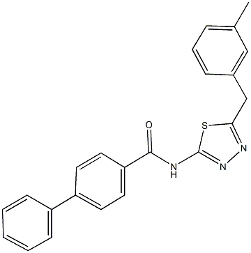 N-[5-(3-methylbenzyl)-1,3,4-thiadiazol-2-yl][1,1'-biphenyl]-4-carboxamide Struktur