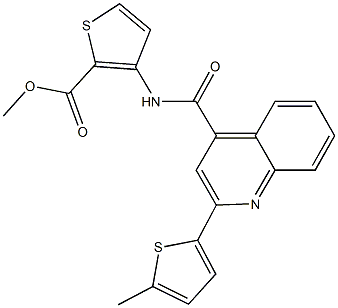 methyl 3-({[2-(5-methyl-2-thienyl)-4-quinolinyl]carbonyl}amino)-2-thiophenecarboxylate Struktur