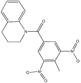 1-{3,5-bisnitro-4-methylbenzoyl}-1,2,3,4-tetrahydroquinoline Struktur