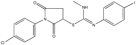 1-(4-chlorophenyl)-2,5-dioxo-3-pyrrolidinyl N'-(4-iodophenyl)-N-methylimidothiocarbamate Struktur