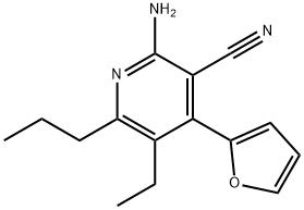 2-amino-5-ethyl-4-(2-furyl)-6-propylnicotinonitrile Struktur