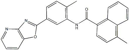 4-methyl-N-(2-methyl-5-[1,3]oxazolo[4,5-b]pyridin-2-ylphenyl)-1-naphthamide Struktur