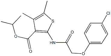 isopropyl 2-{[(4-chlorophenoxy)acetyl]amino}-4,5-dimethyl-3-thiophenecarboxylate Struktur