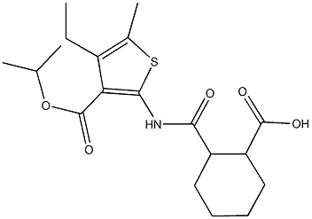 2-({[4-ethyl-3-(isopropoxycarbonyl)-5-methyl-2-thienyl]amino}carbonyl)cyclohexanecarboxylic acid Struktur